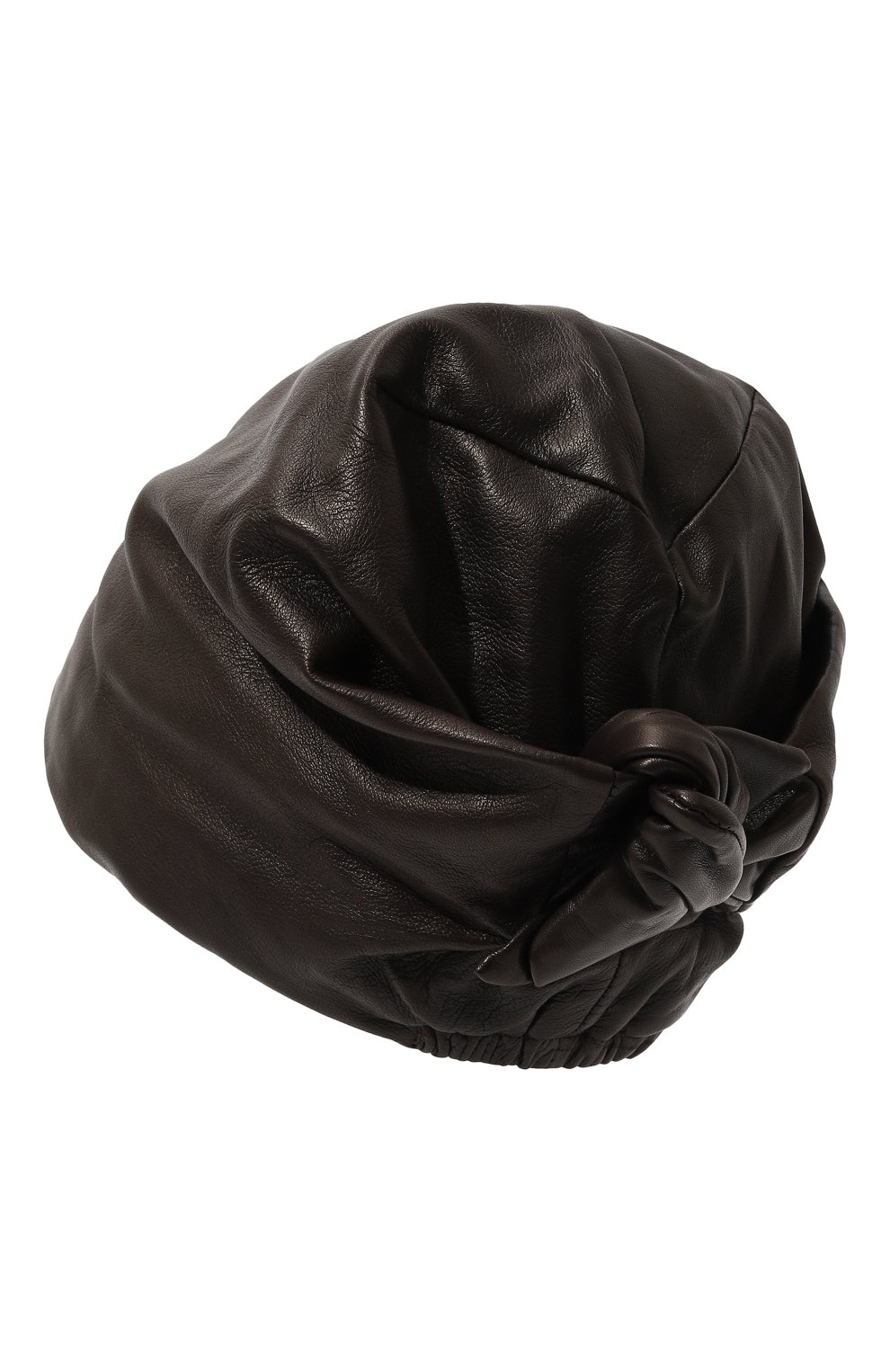 Женская кожаная шапка GIORGIO ARMANI коричневого цвета, арт. 797325/3F508 | Фото 3 (Нос: Не проставлено)