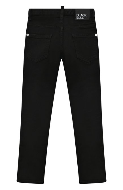 Детские джинсы DSQUARED2 черного цвета, арт. DQ2060/D0A4E | Фото 2 (Материал вн ешний: Хлопок; Материал сплава: Проставлено; Нос: Не проставлено)