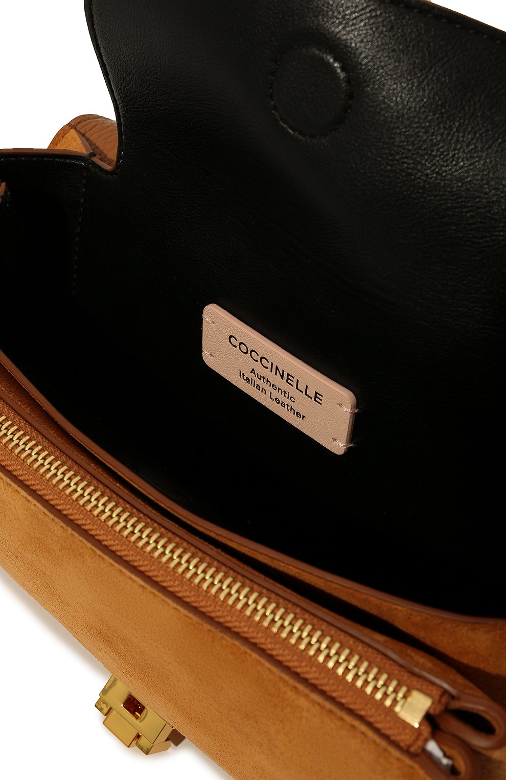 Женская сумка arlettis COCCINELLE светло-коричневого цвета, арт. E1 LD6 12 07 01 | Фото 5 (Сумки-технические: Сумки через плечо; Материал: Натуральная кожа; Ремень/цепочка: На ремешке; Размер: small)