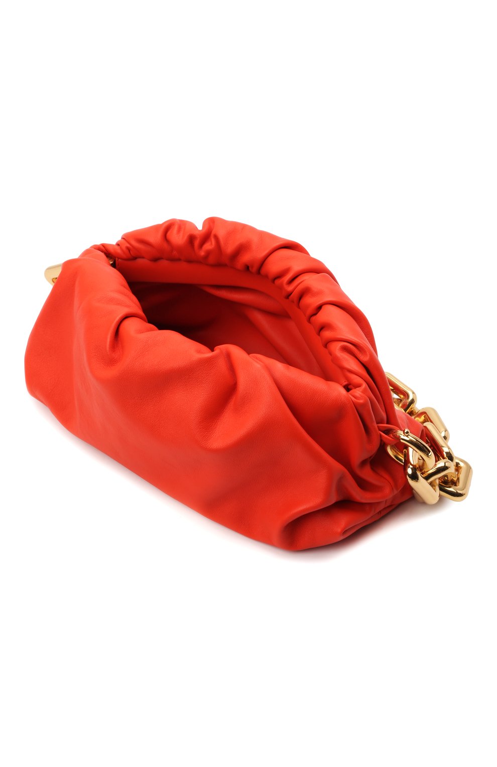 Женская сумка chain pouch BOTTEGA VENETA оранжевого цвета, арт. 620230/VCP40 | Фото 4 (Сумки-технические: Сумки top-handle; Размер: medium; Материал: Натуральная кожа; Региональные ограничения белый список (Axapta Mercury): RU)