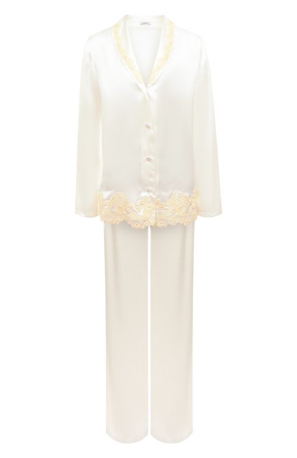 Женская шелковая пижама LA PERLA белого цвета по цене 175000 руб., арт. 0051240 | Фото 1