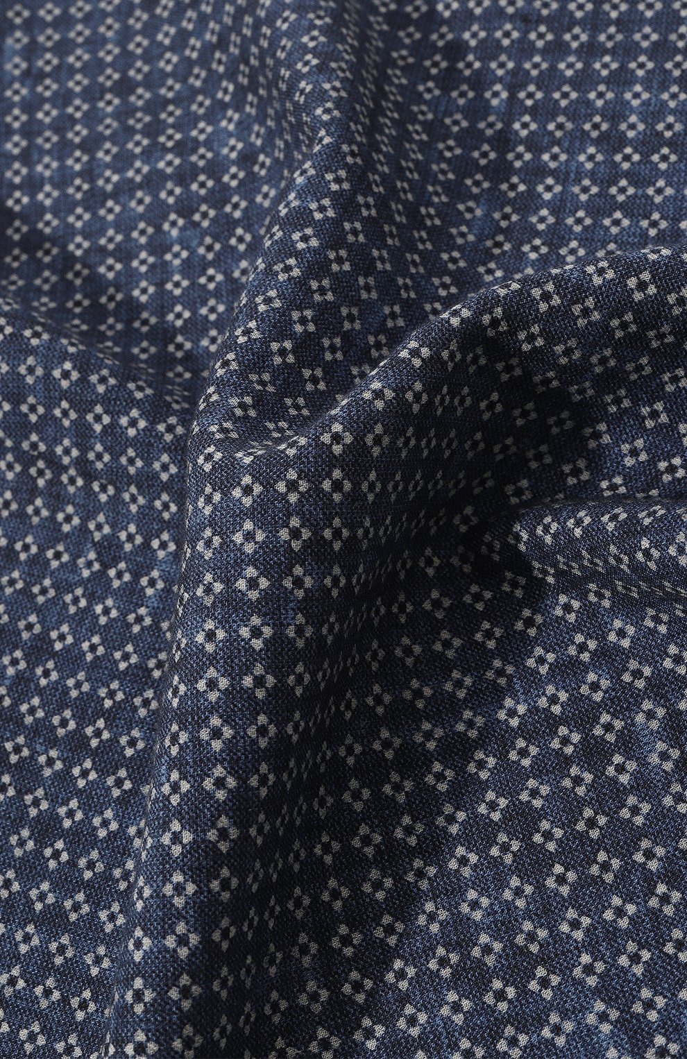 Мужской платок из хло пка и шерсти BOSS синего цвета, арт. 50499597 | Фото 2 (Материал: Текстиль, Шерсть, Хлопок)