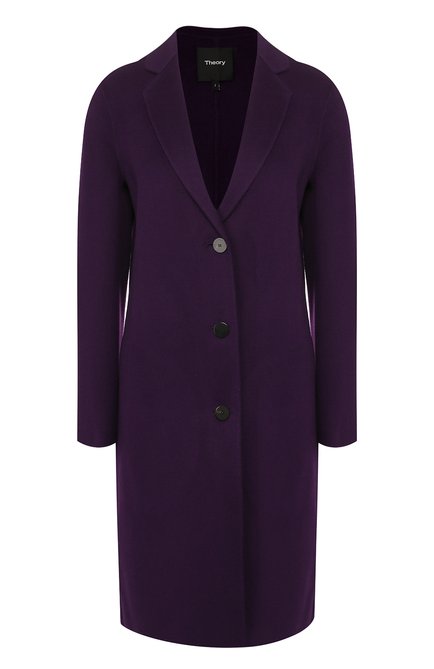 Женское фиолетовое шерстяное пальто THEORY купить в интернет-магазине ЦУМ, арт. I1101405