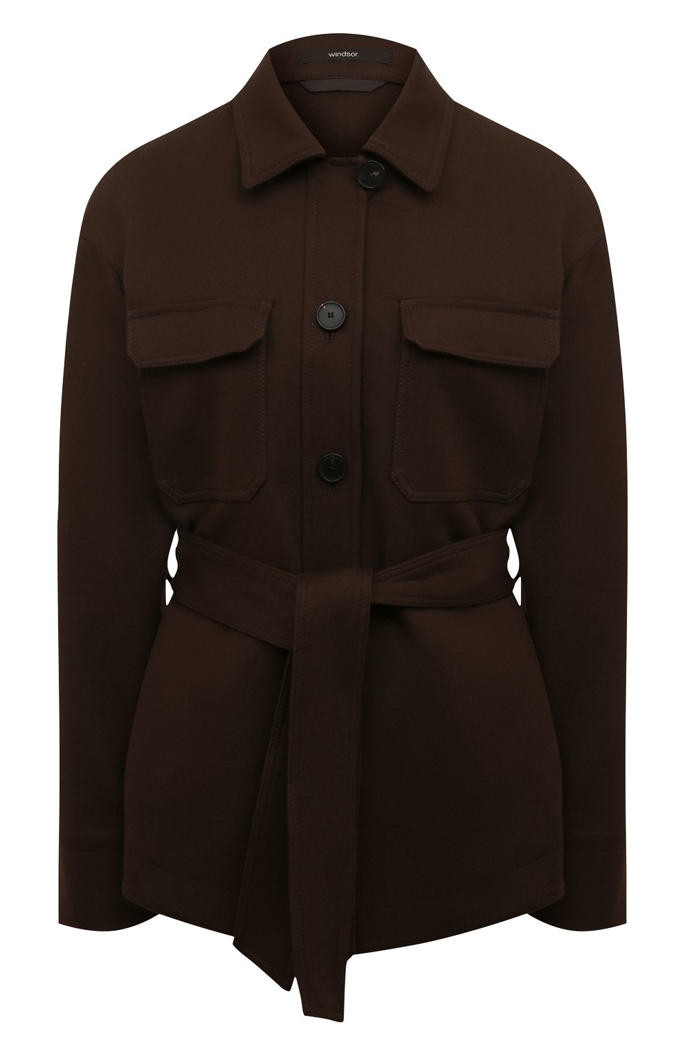 Женская хлопковая куртка WINDSOR темно-коричневого цвета, арт. 52 DJ801 10012270 | Фото 1 (Кросс-КТ: Куртка; Рукава: Длинные; Материал внешний: Хлопок; Длина (верхняя одежда): Короткие; Стили: Кэжуэл)