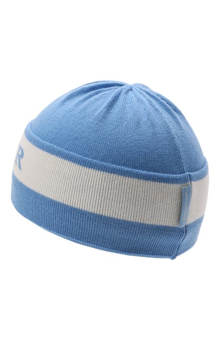 Детского шерстяная шапка MONCLER голубого цвета, арт. G2-951-9Z712-20-A9640 | Фото 2 (Материал: Шерсть, Текстиль)