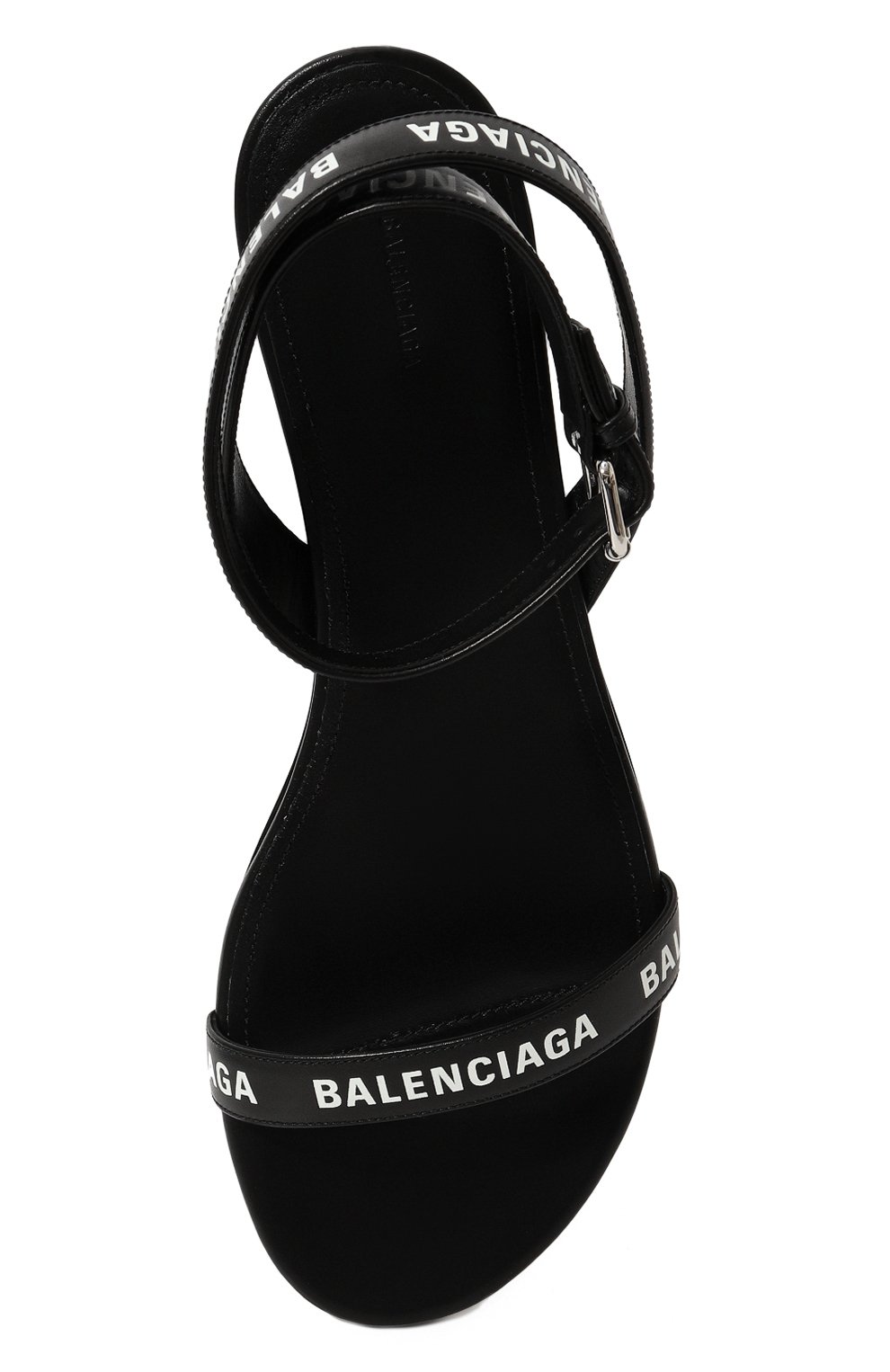 Женские кожаные сандалии BALENCIAGA черного цвета, арт. 551154WBAE1 | Фото 6 (Материал внутренний: Натуральная кожа; Материал сплава: Проставлено; Драгоценные камни: Проставлено)