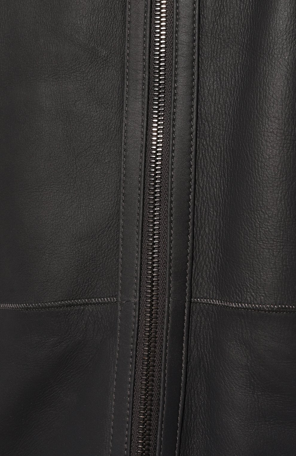 Мужская двусторонняя дубленка DESA темно-серого цвета, а рт. K12926 | Фото 5 (Материал внешний: Натуральный мех; Стили: Кэжуэл)