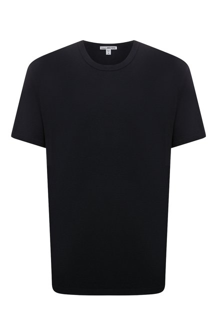 Мужская хлопковая футболка JAMES PERSE темно-синего цвета, арт. MLJ3311 | Фото 1 (Материал внешний: Хлопок; Принт: Без принта; Длина (для топов): Стандартные; Стили: Кэжуэл; Рукава: Короткие; Статус проверки: Проверена категория)