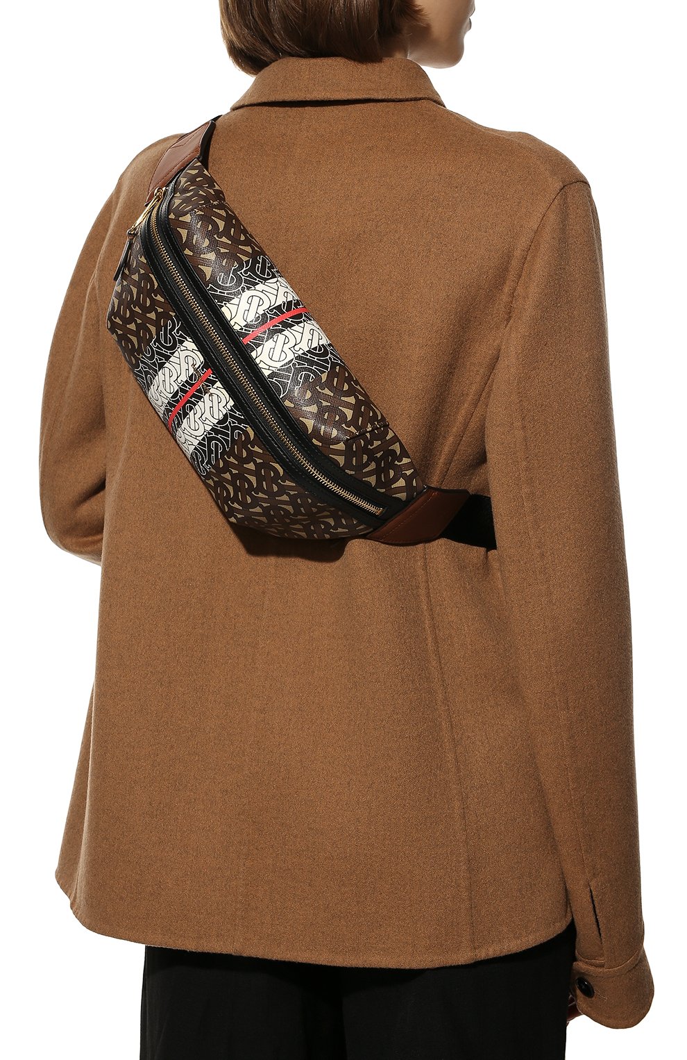 Женская поясная сумка sonny medium BURBERRY коричневого цвета, арт. 8021483 | Фото 3 (Р азмер: medium; Стили: Классический; Застежка: Молния; Материал: Экокожа; Кросс-КТ: другое)