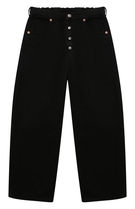 Детские джинсы MM6 черного цвета, арт. M60053-MM016 | Фото 1 (Материал внешний: Хлопок; Кросс-КТ: джинсы; Детали: На резинке, Однотонный; Ростовка одежда: 8 лет | 128 см)