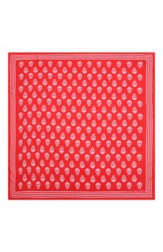 Женский шелковый платок ALEXANDER MCQUEEN красного цвета, арт. 590929/3001Q6272 | Фото 3 (Материал: Текстиль, Шелк; Материал сплава: Проставлено; Нос: Не проставлено)
