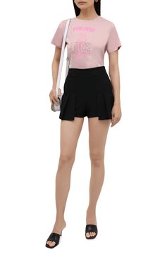 Женская хлопковая футболка REDVALENTINO светло-розового цвета, арт. WR3MG11C/61U | Фото 2 (Рукава: Короткие; Длина (для топов): Стандартные; Принт: С принтом; Материал внешний: Хлопок; Стили: Спорт-шик; Женское Кросс-КТ: Футболка-одежда)