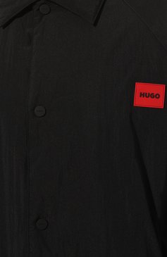 Мужская куртка HUGO черного цвета, арт. 50493431 | Фото 5 (Кросс-КТ: Куртка, Ветровка; Рукава: Длинные; Материал внешний: Синтетический материал; Материал сплава: Проставлено; Драгоценные камни: Проставлено; Длина (верхняя одежда): Короткие; Стили: Кэжуэл)