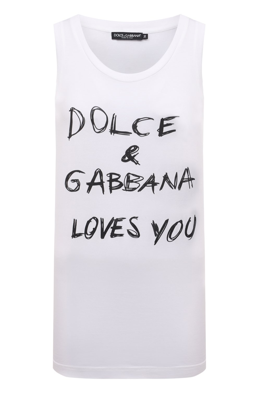Женская белая хлопковая майка DOLCE & GABBANA купить в интернет ...
