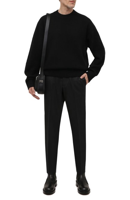Мужские шерстяные брюки BURBERRY темно-серого цвета, арт. 8046203 | Фото 2 (Материал внешний: Шерсть; Длина (брюки, джинсы): Стандартные; Случай: Формальный; Стили: Классический)