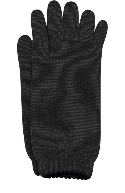 Детские удлиненные вязаные перчатки CATYA черного цвета, арт. 721521 | Фото 1 (Статус проверки: Проверено, Проверена категория; Материал: Шерсть, Текстиль)