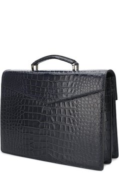 Мужской темно-синий портфель из кожи аллигатора BRIONI купить в ...