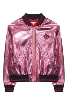 Детская куртка MARC JACOBS (THE) розового цвета, арт. W16111 | Фото 1 (Рукава: Длинные; Материал внешний: Синтетический материал; Кросс-КТ: Демисезон; Материал подклада: Хлопок; Статус проверки: Проверена категория; Ростовка одежда: 3 года | 98 см)