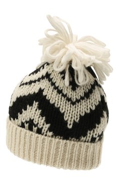 Женская шерстяная шапка MONCLER черно-белого цвета, арт. G2-093-3B000-46-M1279 | Фото 3 (Материал: Текстиль, Шерсть)