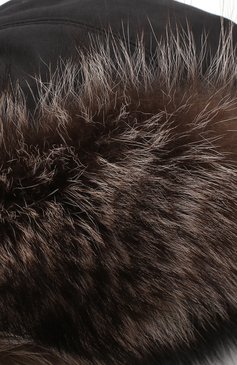 Мужская шапка-ушанка из меха енота FURLAND коричневого цвета, арт. 0001113910002300006 | Фото 3 (Материал: Текстиль, Натуральный мех)