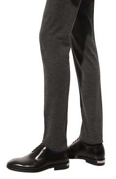 Мужские кожаные дерби ROBERTO CAVALLI черного цвета, арт. 20706 C | Фото 3 (Материал утеплителя: Натуральный мех; Материал сплава: Проставлено; Нос: Не проставлено; Стили: Классический)