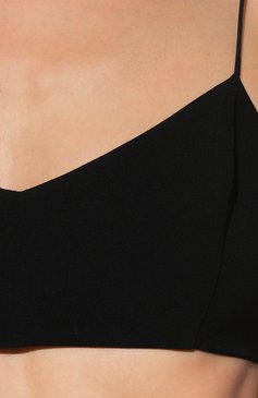 Женский бра-топ KALMANOVICH черного цвета, арт. FW22K11 | Фото 5 (Материал внешний: Синтетический материал; Длина (для топов): Укороченные; Стили: Романтичный)