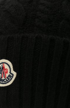 Женская шапка из шерсти и кашемира MONCLER черного цвета, арт. G2-093-9Z703-01-A9328 | Фото 4 (Материал: Текстиль, Кашемир, Шерсть)