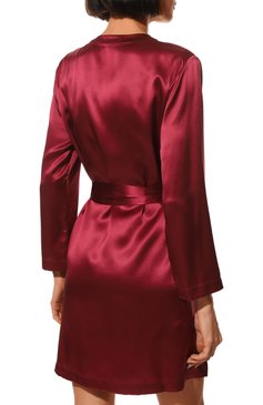 Женский шелковый халат LUNA DI SETA красного цвета, арт. VLST08009 | Фото 4 (Материал внешний: Шелк)