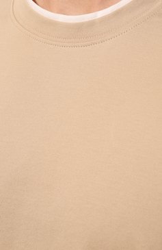 Мужская хлопковая футболка BRUNELLO CUCINELLI бежевого цвета, арт. M0T617427 | Фото 5 (Принт: Без принта; Рукава: Короткие; Длина (для топов): Стандартные; Материал сплава: Проставлено; Материал внешний: Хлопок; Драгоценные камни: Проставлено; Стили: Кэжуэл)