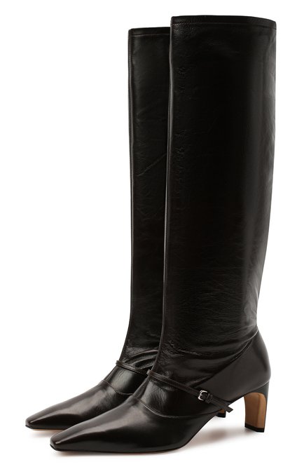 Женские кожаные сапоги JIL SANDER темно-коричневого цвета по цене 0 руб., арт. JS35113A-12015 | Фото 1