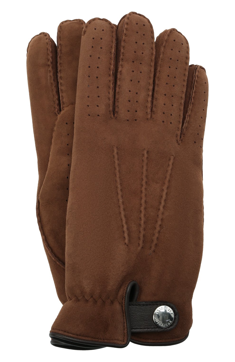 Мужские замшевые перчатки BRUNELLO CUCINELLI коричневого цвета, арт. MPMS93608 | Фото 1 (Материал: Замша, Натуральная кожа; Кросс-КТ: Пуховик; Мужское Кросс-КТ: Кожа и замша)