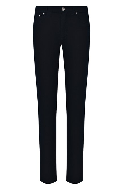 Мужские хлопковые брюки BRUNELLO CUCINELLI темно-синего цвета, арт. M279DI1780 | Фото 1 (Материал внешний: Хлопок; Длина (брюки, джинсы): Стандартные; Случай: Повседневный; Стили: Кэжуэл)