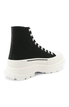 Мужские текстильные ботинки tread slick ALEXANDER MCQUEEN черно-белого цвета, арт. 604254/W4L32 | Фото 4 (Материал внешний: Текстиль; Мужское Кросс-КТ: Ботинки-обувь; Материал внутренний: Натуральная кожа; Материал утеплителя: Без утеплителя; Подошва: Массивная)