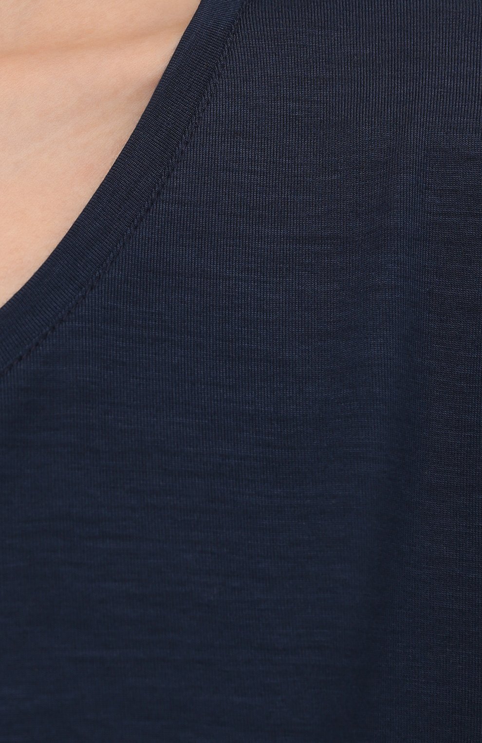 Женская футболка DEREK ROSE темно-синего цвета, арт. 1227-LARA001 | Фото 5 (Материал внешний: Синтетический материал; Женское Кросс-КТ: Футболка-белье)