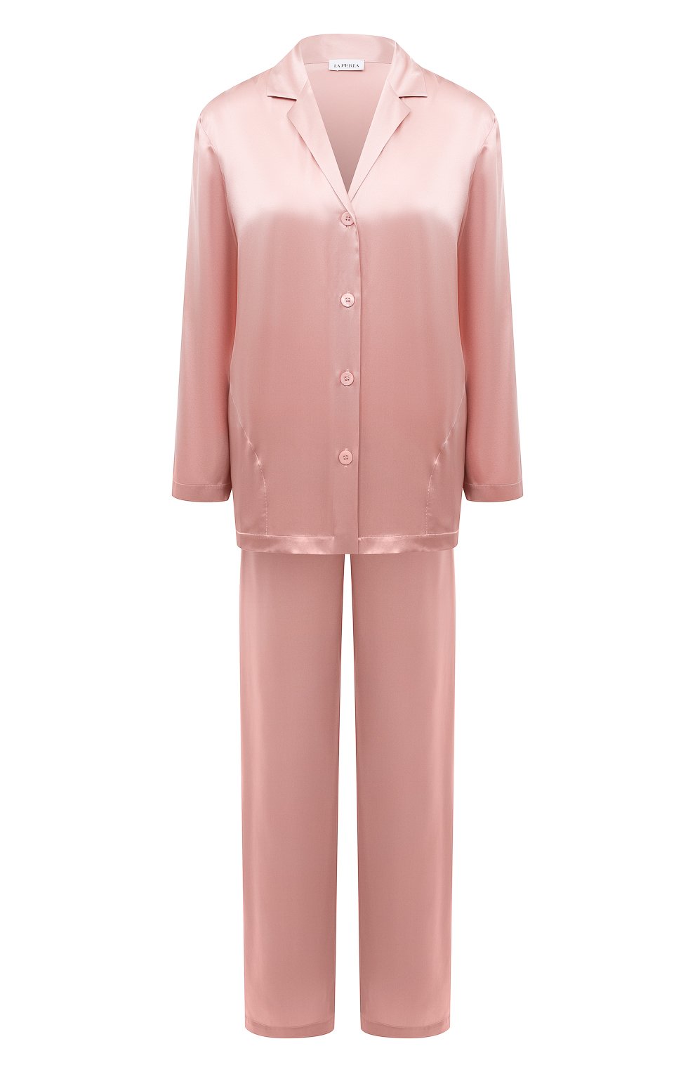 Женская шелковая пижама LA PERLA розового цвета, арт. 0020288 | Фото 1 (Материал внешний: Шелк; Материал сплава: Проставлено; Нос: Не проставлено)