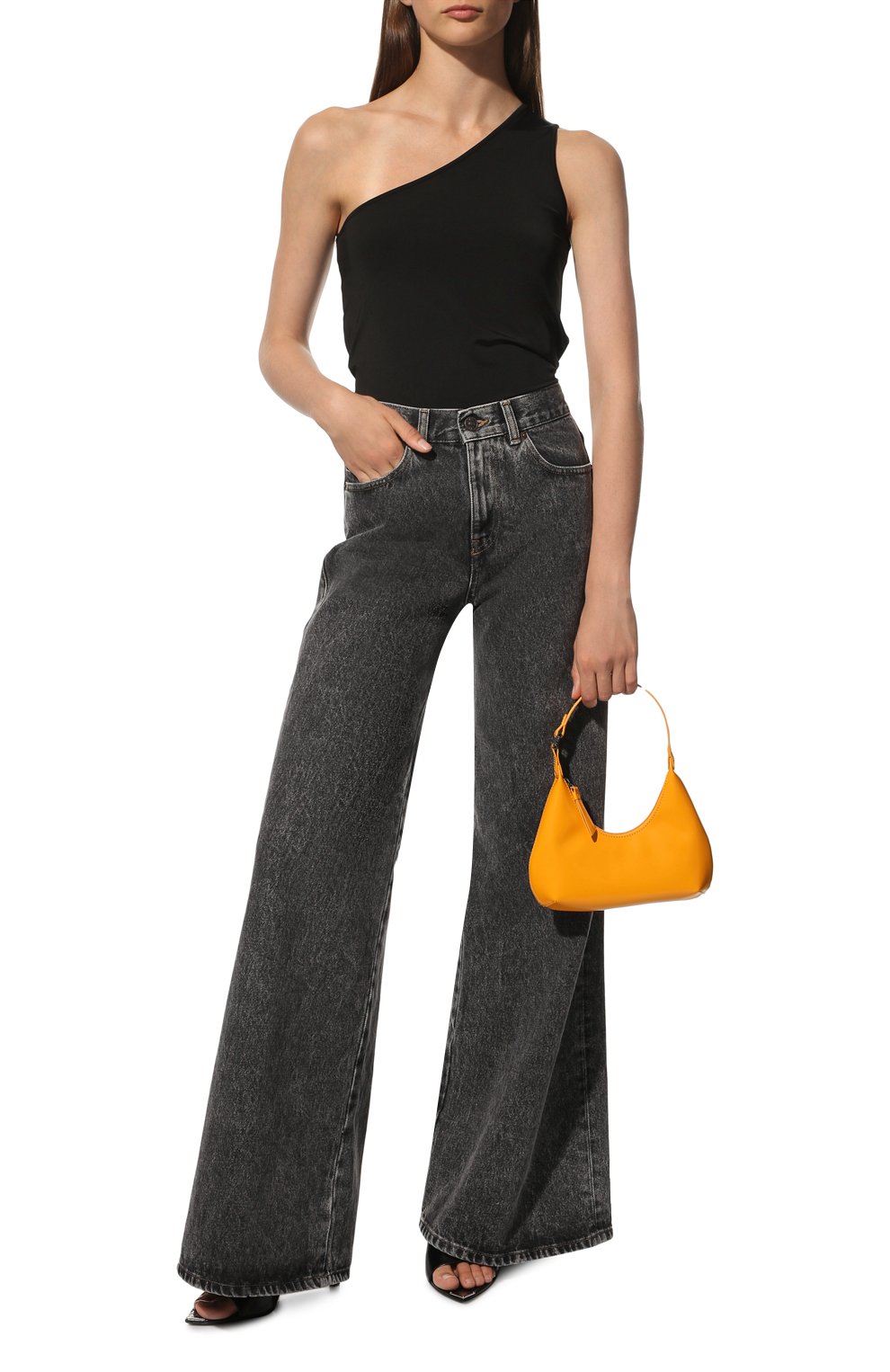 Женская сумка amber BY FAR оранжевого цвета, арт. 22CRBASSNFWSMA | Фото 7 (Сумки-технические: Сумки top-handle; Материал: Натуральная кожа; Размер: small)