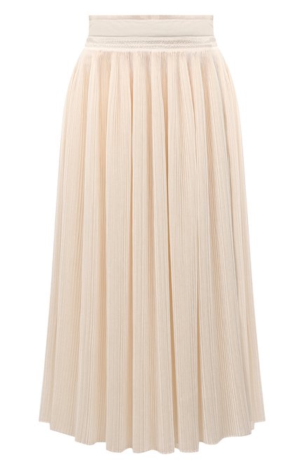 Женская плиссированная юбка JIL SANDER кремвого цвета по цене 181000 руб., арт. JSCU352500-WU442400 | Фото 1