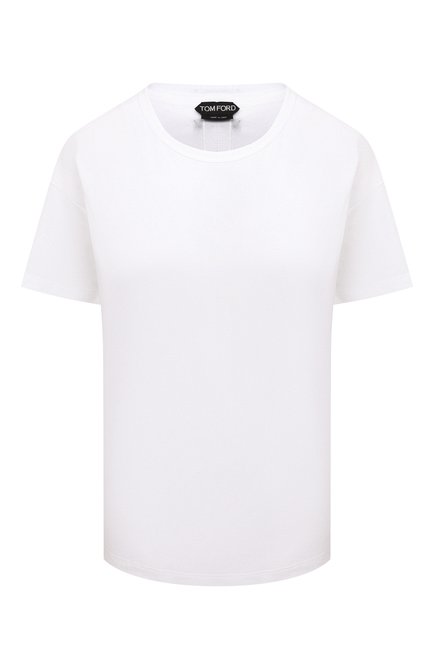 Женская хлопковая футболка TOM FORD белого цвета по цене 53350 руб., арт. TSJ383-FAX262 | Фото 1