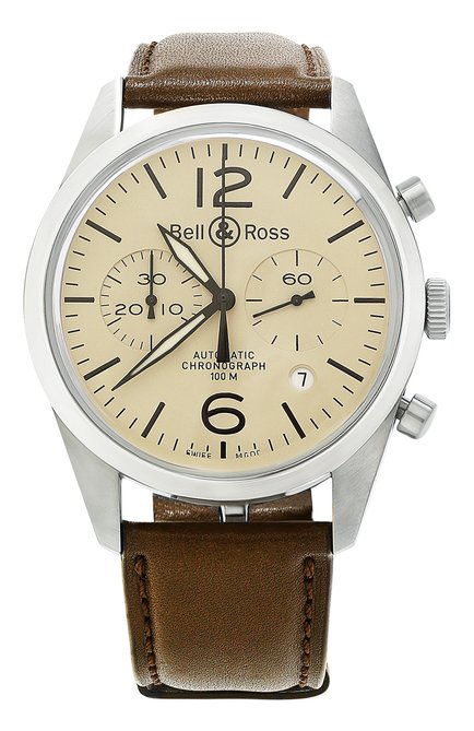 Мужские часы original beige BELL&ROSS бесцветного цвета, арт. BRV126-BEI-ST/SCA | Фото 1 (Материал корпуса: Сталь; Цвет циферблата: Другое; Механизм: Автомат)