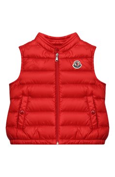 Детского пуховый жилет MONCLER красного цвета, арт. H1-951-1A000-33-C0401 | Фото 1 (Кросс-КТ НВ: Верхняя одежда-одежда, Утепленные жилеты)