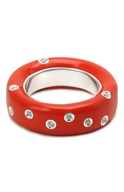 Женское кольцо BOTTEGA VENETA красного цвета, арт. 649527/VB0B8 | Фото 1 (Материал: Серебро; Региональные ограничения белый список (Axapta Mercury): RU)