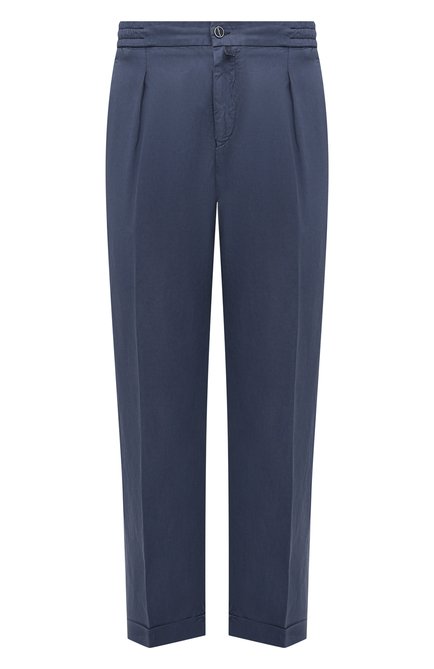 Мужские брюки KITON синего цвета, арт. UFP1LACJ0776A | Фото 1 (Материал внешний: Лиоцелл, Растительное волокно; Длина (брюки, джинсы): Стандартные; Случай: Повседневный; Стили: Кэжуэл)