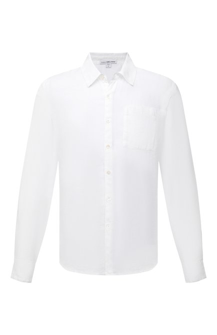 Мужская льняная рубашка JAMES PERSE белого цвета по цене 34500 руб., арт. MJZ3376 | Фото 1