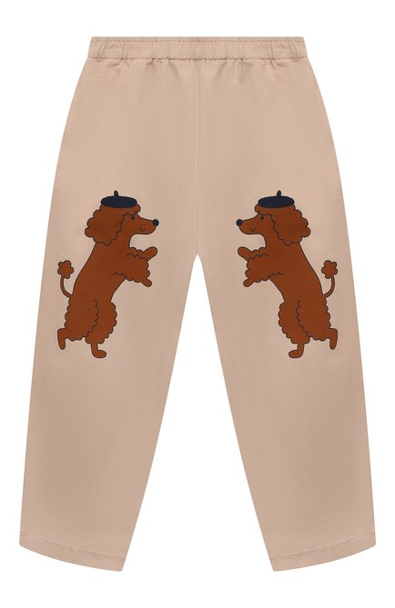 Детские хлопковые брюки TINYCOTTONS кремвого цвета, арт. AW23-203 | Фото 1 (Материал сплава: Проставлено; Нос: Не проставлено; Материал внешний: Хлопок)
