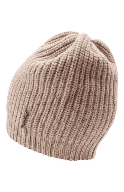 Детского кашемировая шапка BRUNELLO CUCINELLI бежевого цвета, арт. B52M50299A | Фото 2 (Материал: Шерсть, Кашемир, Текстиль)