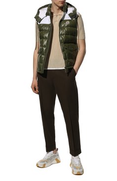 Мужские комбинированные кроссовки compassor MONCLER кремвого цвета, арт. H1-09A-4M002-10-M1763 | Фото 2 (Материал внешний: Текстиль; Материал внутренний: Натуральная кожа, Текстиль; Материал сплава: Проставлено; Стили: Классический; Материал утеплителя: Без утеплителя; Подошва: Массивная; Драгоценные камни: Проставлено)