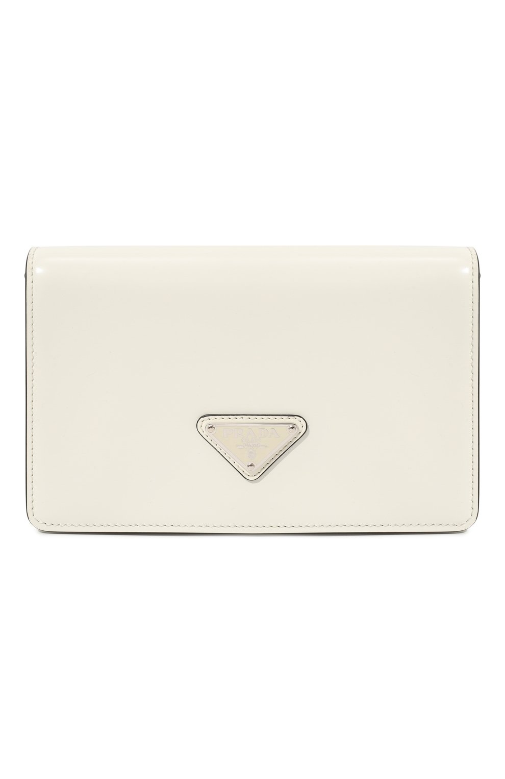 Женская сумка PRADA белого цвета, арт. 1BD307-ZO6-F0009-5OO | Фото 1 (Сумки-технические: Сумки через п�лечо; Материал: Натуральная кожа; Размер: mini)
