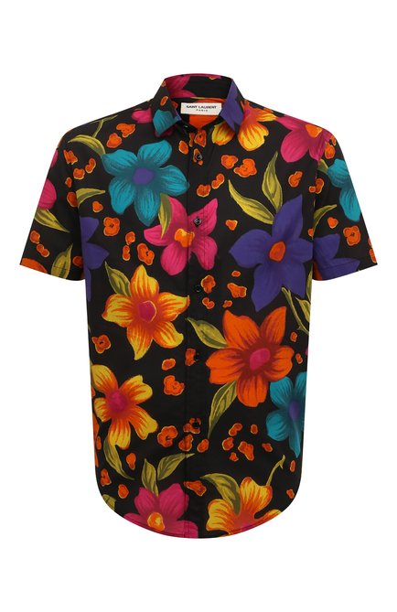 Мужская хлопковая рубашка SAINT LAURENT разноцветного цвета по цене 96050 руб., арт. 688325/Y2E94 | Фото 1