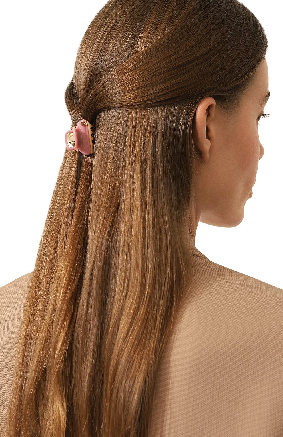 Женская заколка для волос ALEXANDRE DE PARIS розового цвета, арт. ICCB-12831-02P23 OP | Фото 2 (Материал сплава: Проставлено; Нос: Не проставлено)