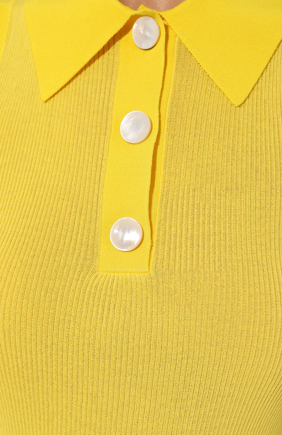 Женское платье из хлопка и вискозы NINA RICCI желтого цвета, арт. 23PMR0027ML0526 | Фото 5 (Случай: Повседневный; Кросс-КТ: Трикотаж; Материал сплава: Проставлено; Нос: Не проставлено; Материал внешний: Хлопок; Длина Ж (юбки, платья, шорты): До колена; Драгоценные камни: Проставлено; Женское Кросс-КТ: Платье-одежда; Стили: Кэжуэл)